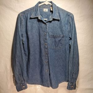 Lee Jeans Denim Button Down Single Pocket Shirt Mens Sz. S